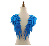 A mirror pair feather wing shape lace motif applique sew on shoulder lace cap sleeves patch for dress making sewing