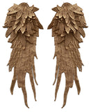 A mirror pair feather wing shape lace motif applique sew on shoulder lace cap sleeves patch for dress making sewing