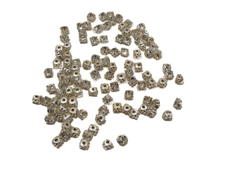 50pcs Silver sew on Rhinestones Bridal Wedding Sewing beads Any purpose diy 5mm