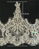off white silver cord sequined lace trim bridal embroidered tulle lace trim Sold by Per Yard 90cm