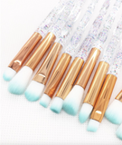 Professional 10 foundation makeup brushes set powder brush with soft fibre hair