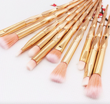 Professional 10 foundation makeup brushes set powder brush with soft fibre hair