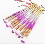 Professional 10 foundation makeup brushes set powder brush with soft fibre hair