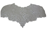 Black or off white bridal floral lace collar applique sew on tulle motif patch - Front side only, no back side.
