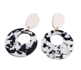 Craftuneed handmade retro circle charm earrings women fashion acrylic earrings box gift Per pair