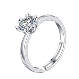 Craftuneed adjustable rings six prong zircon ring 925 silver women girl men birthday gift engagement jewellery gift