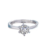 Craftuneed adjustable rings six prong zircon ring 925 silver women girl men birthday gift engagement jewellery gift