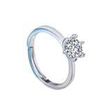 Craftuneed adjustable rings six prong zircon ring 925 silver women girl men birthday gift engagement jewellery gift