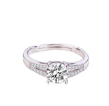 Craftuneed adjustable rings four prong faux diamond ring 925 silver women girl men birthday gift engagement jewellery gift