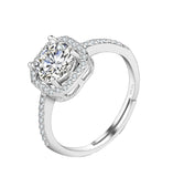 Craftuneed adjustable rings four prong faux diamond ring 925 silver women girl men birthday gift engagement jewellery gift