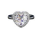 Craftuneed adjustable rings three prong heart shape faux diamond ring 925 silver women girl men birthday gift engagement jewellery gift