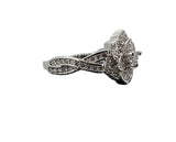 Craftuneed 925 silver plated rose shape zircon fine ring women girl birthday engagement jewellery gift