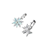 Craftuneed 18k platinum plated flower zircon stones drop earrings with silver ear pins valentine's gift for her mum birthday Christmas gift