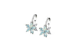 Craftuneed 18k platinum plated flower zircon stones drop earrings with silver ear pins valentine's gift for her mum birthday Christmas gift