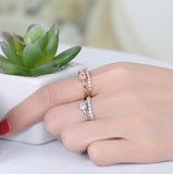 Craftuneed adjustable rings rose gold silver plated heart shape faux diamond ring women girl men birthday engagement jewellery gift