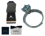 Craftuneed adjustable rings four prong angel wings faux diamond 18K platinum ring women girl men birthday gift engagement jewellery gift