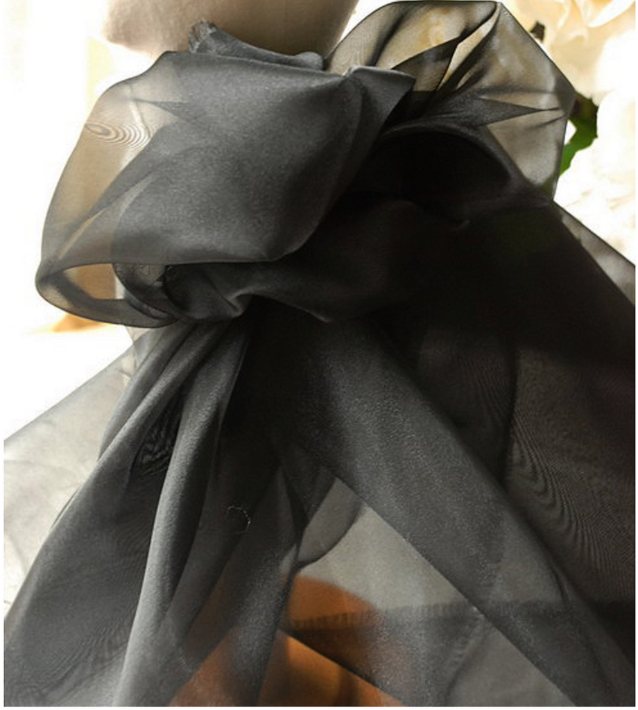 black organza fabric suitable for dress sewing Sold by Per 0.5Meter