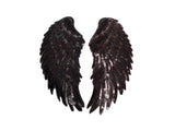 Copy of A pair of silver oA pair of iron on sequins wing applique motif patch sew on sequins feather applique motif patches