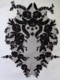 black or ivory cotton floral lace applique bridal wedding bolero lace motif is for sale. Sold by per piece