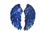 Copy of A pair of silver oA pair of iron on sequins wing applique motif patch sew on sequins feather applique motif patches