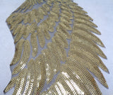 Copy of A pair of silver oA pair of iron on sequins wing applique motif patch sew on sequins feather applique motif patches