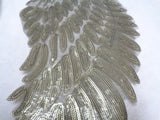 Copy of A pair of silver oA pair of iron on sequins wing applique motif patch sew on sequins feather applique motif patches