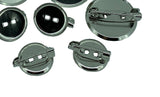 Job lot 15 pcs circle silver brooch back pin badge fastener bar findings for craft