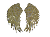 Copy of A pair of silver oA pair of iron on sequins wing applique motif patch sew on sequins feather applique motif patches
