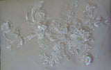 A large piece of luxury beaded floral lace applique / sequins tulle lace motif is for sale. various colours . sold by per piece