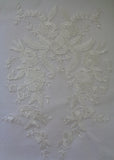 black or ivory cotton floral lace applique bridal wedding bolero lace motif is for sale. Sold by per piece