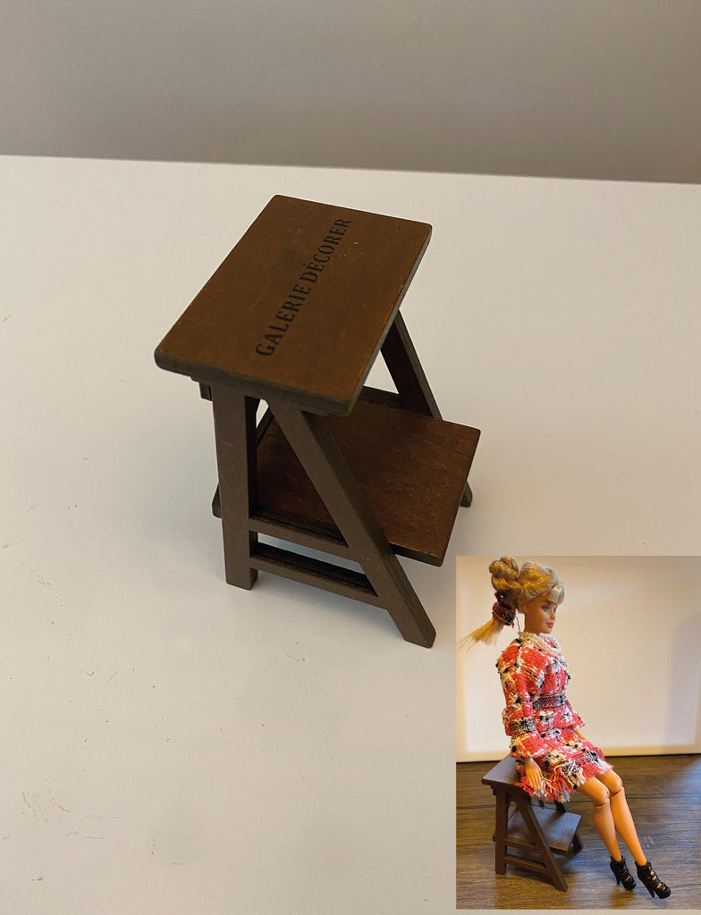 Craftuneed handmade 1:6 mini wood chair for doll miniature barbie doll seat furniture props