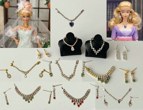 Craftuneed 1:6 miniature handmade doll necklace earring jewellery necklace mannequin display accessory