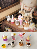 Craftuneed 1:6 handmade miniature dollhouse mini party punch assorted ice cream cold drink accessory props for doll