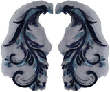 Craftuneed a mirror pair sequins lace applique sew on gold red purple navy wine tulle sequins lace motif patch