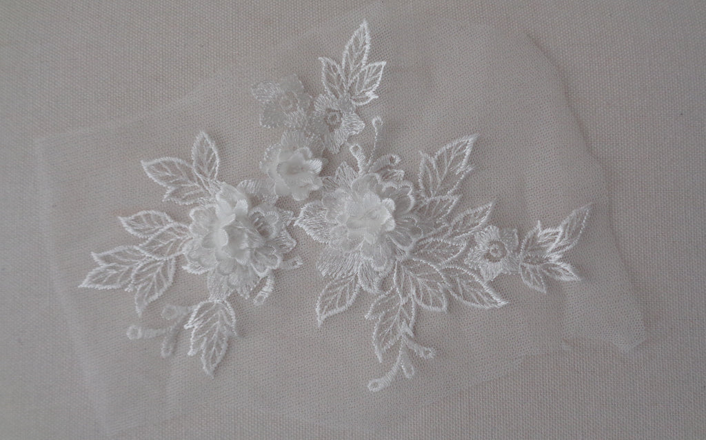 A double layers floral lace applique floral tulle lace motif various colours sold by per piece