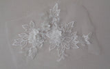 A double layers floral lace applique floral tulle lace motif various colours sold by per piece