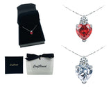 Craftuneed women zircon heart stone pendant 925 sterling silver necklace gift valentine's gift for her mum birthday Christmas gift idea