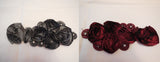 Grey or Dark Red Jewellery Rhinestones fabric floral applique/ motif For sewing