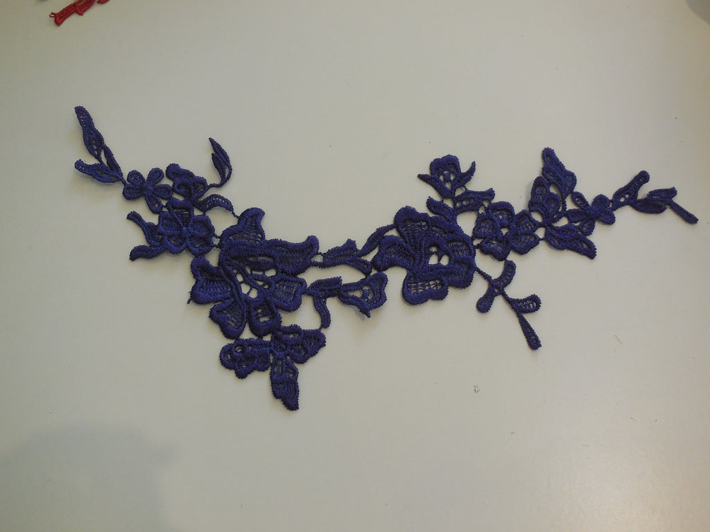 A cotton floral lace Applique / dress making sewing lace motif various colours . sold by per piece