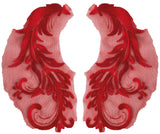 Craftuneed a mirror pair sequins lace applique sew on gold red purple navy wine tulle sequins lace motif patch