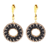 Craftuneed women handmade retro beads rhinestones circle charm earrings box gift Per pair