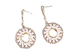 Craftuneed women handmade retro beads rhinestones circle charm earrings box gift Per pair