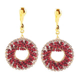 Craftuneed women handmade retro beads rhinestones circle charm earrings box gift Per pair