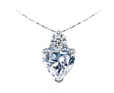 Craftuneed women zircon heart stone pendant 925 sterling silver necklace gift valentine's gift for her mum birthday Christmas gift idea