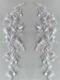 Craftuneed A mirror match pair bridal wedding floral lace applique sew on flower lace motif patch for dress sewing