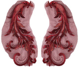 Craftuneed a mirror pair sequins lace applique sew on gold red purple navy wine tulle sequins lace motif patch