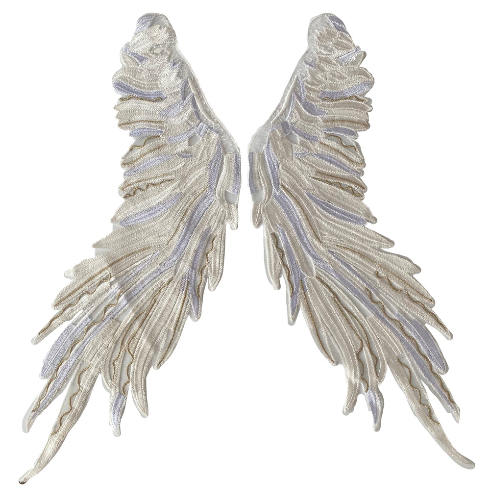 Craftuneed A mirror pair of wing style sew on lace appliques lace motifs path for sewing