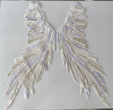 Craftuneed A mirror pair of wing style sew on lace appliques lace motifs path for sewing