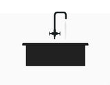 Craftuneed 1:6 Scale Miniature Dollhouse Kitchen Sink Set Basin Tap Faucet Water Stream Doll Wooden Cabinet Furniture