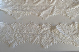 Craftuneed Bundle 5 Meters ivory cotton eyelash style lace trim sew on floral embroidered dress lace trimming